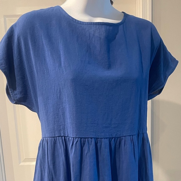 Blue Short Sleeve Dress L - Picture 4 of 4